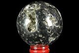 Polished Pyrite Sphere - Peru #97995-1